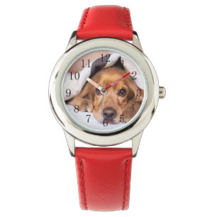 Child's Dog Photo Favoriete Pet Afbeelding Sjabloo Horloge