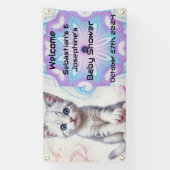 Child's Galaxy Blue Kitten, Baby shower Spandoek (Verticaal)