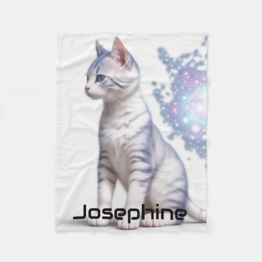 Childs Galaxy getinte blauwe kat Fleece Deken (Voorkant)