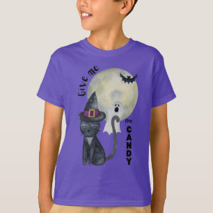 Childs Halloween top heksen zwart kat Kinder
