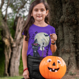 Childs Halloween top heksen zwart kat Kinder