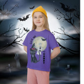 Childs Halloween top heksen zwart kat Kinder