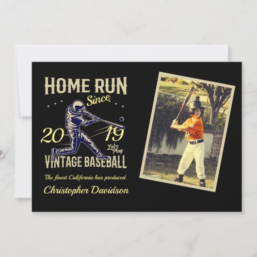 Childs Little League Baseball Birthday Invitation Kaart (Voorkant)