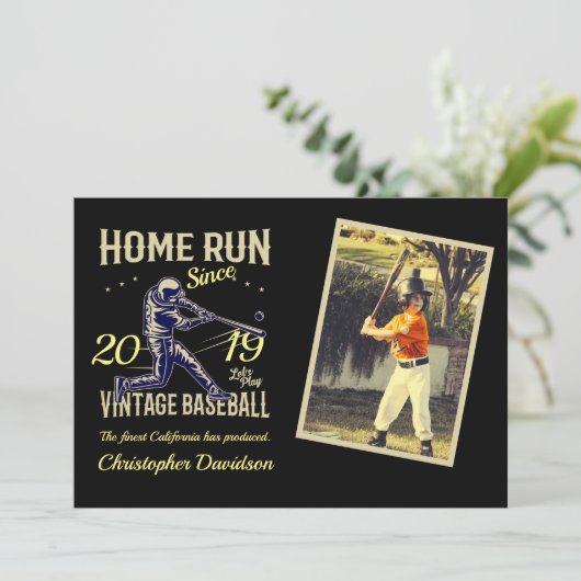 Childs Little League Baseball Birthday Invitation Kaart (Staand voorkant)