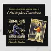 Childs Little League Baseball Birthday Invitation Kaart (Voorkant / Achterkant)