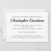 Childs Little League Baseball Birthday Invitation Kaart (Achterkant)