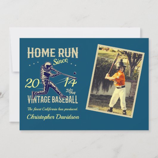 Childs Little League Baseball Birthday Invitation Kaart (Voorkant)