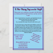 Child's Mermaid Birthday Double Sided Invitation Kaart (Achterkant)