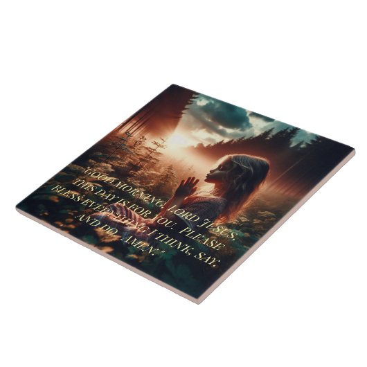 CHILD'S MORNING PRAYER TILE TEGELTJE (Zijkant)