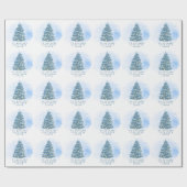 Childs naam Love from Santa Blauwgroen Chrismas Tr Cadeaupapier (Vlak)