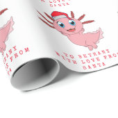 Childs naam Love of Santa Cute Axolotl Cadeaupapier (Rol Hoek)