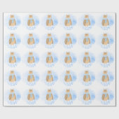 Childs naam Love of Santa Cute Owl Cadeaupapier (Vlak)