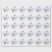 Childs naam Love of Santa Snowman Handstand Cadeaupapier (Vlak)