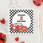 Child's Red Race Car 2e verjaardagsfeestje Servet (Insitu)