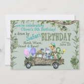 Childs Safari Happy Birthday Parade Kaart (Voorkant)