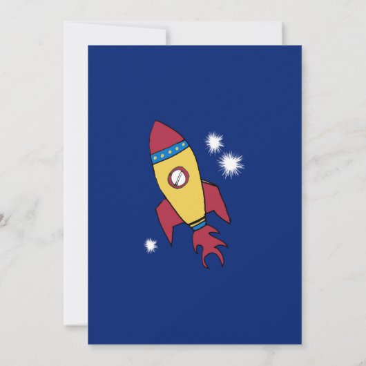 Child's Space Geïnspireerd Verjaardagsfeest Uitnod Kaart (Achterkant)