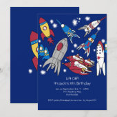 Child's Space Geïnspireerd Verjaardagsfeest Uitnod Kaart (Voorkant / Achterkant)