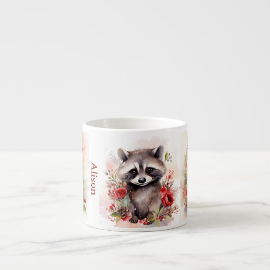 Child's Tiny Tea Cup 3 Leuke Dieren Naam toevoegen Espresso Kop (Voorkant)