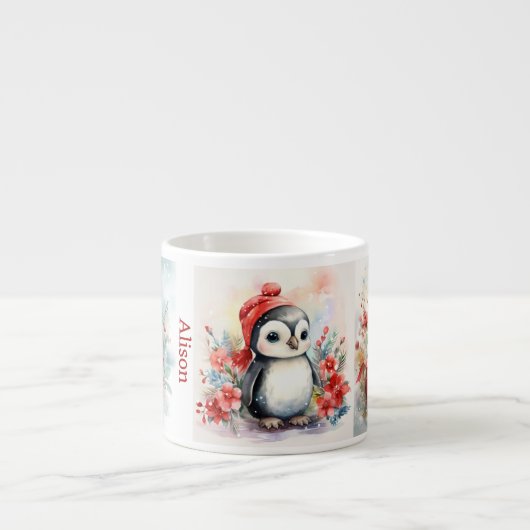 Child's Tiny Tea Cup 3 Schattigee Baby Dieren Naam Espresso Kop (Voorkant)