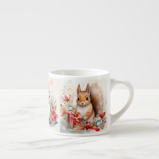 Child's Tiny Tea Cup 3 Schattigee Baby Dieren Naam Espresso Kop (Rechts)