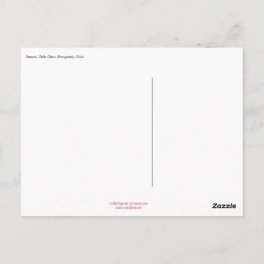 Chile Chico Sunset Briefkaart (Achterkant)