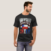 Chile Chilean Chile Flag Happiest When Im In Chile T-shirt (Voorkant volledig)