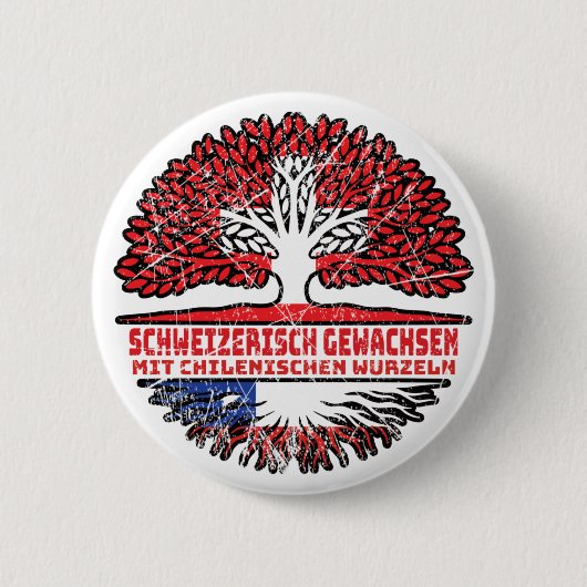 Chile Chilenisch Schweizer Schweiz Baum Wurzel Ronde Button 5,7 Cm (Voorkant)