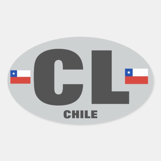 Chile CL Euro-stijl ovale Sticker (Voorkant)