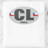 Chile CL Euro-stijl ovale Sticker (Tas)