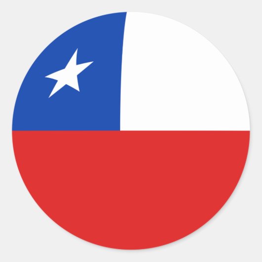 Chile Fisheye Vlag Sticker (Voorkant)
