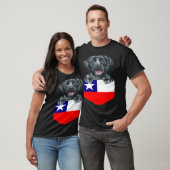Chile Flag Black Labrador Retriever Dog In Pocket T-shirt (Unisex)