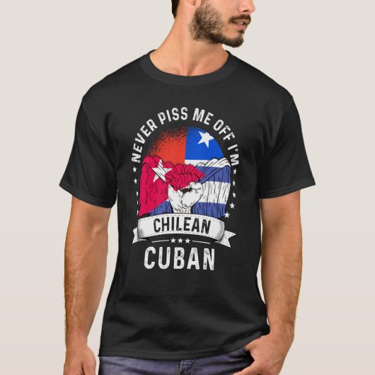 Chile Flag Cuba Grown  Humor Citizen Pride T-shirt (Voorkant)