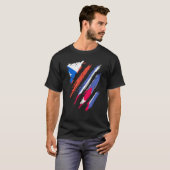 Chile Flag Cuba Grown Patriot Country Stripes T-shirt (Voorkant volledig)