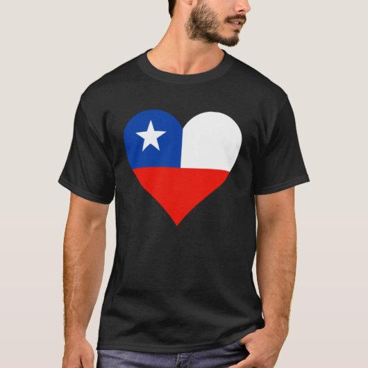 Chile Flag Heart Chile  Love Chile T-shirt (Voorkant)