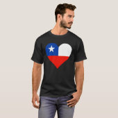 Chile Flag Heart Chile  Love Chile T-shirt (Voorkant volledig)