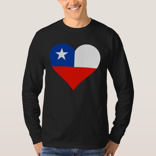 Chile Flag Heart Chile Love Chile T-shirt (Voorkant)