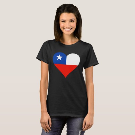 Chile Flag Heart Chile Love Chile T-shirt (Voorkant volledig)