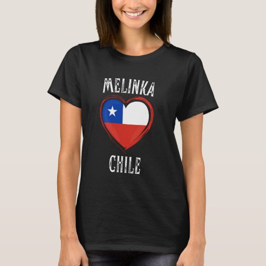 Chile Flag Heart Melinka City T-shirt (Voorkant)