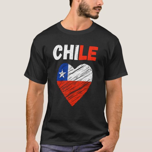 Chile Flag Holiday Chile Heart Chilean Flag T-shirt (Voorkant)