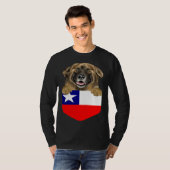 Chile Flag Leonberger Dog In Pocket T-shirt (Voorkant volledig)