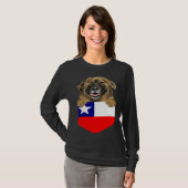Chile Flag Leonberger Dog In Pocket T-shirt (Voorkant volledig)