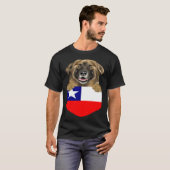 Chile Flag Leonberger Dog In Pocket T-shirt (Voorkant volledig)