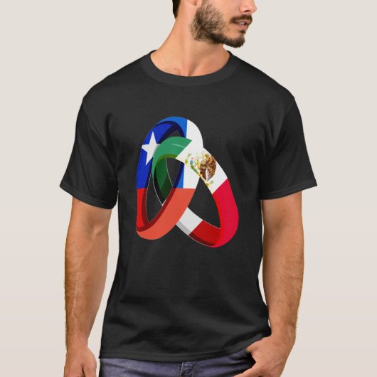 Chile Flag Mexico Grown Ring Marriage Wedding T-shirt (Voorkant)