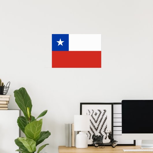 Chile Flag Poster (Thuiskantoor)