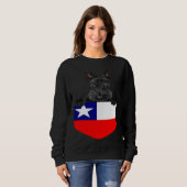 Chile Flag Scottish Terrier Dog In Pocket Trui (Voorkant volledig)