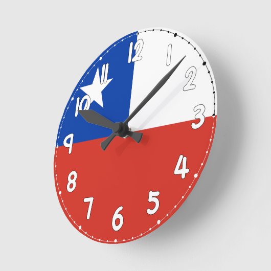 Chile Flag Wall Clock - Flag of chile Ronde Klok (Hoek)