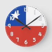 Chile Flag Wall Clock - Flag of chile Ronde Klok (Voorkant)