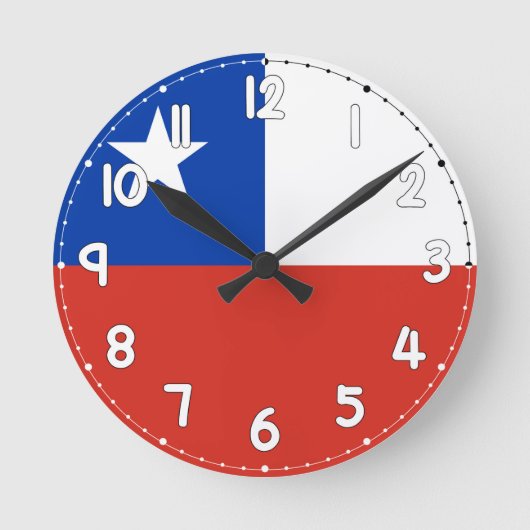 Chile Flag Wall Clock - Flag of chile Ronde Klok (Voorkant)