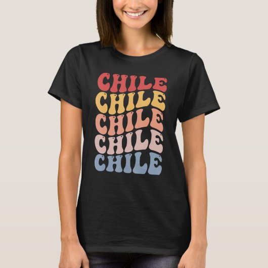 Chile Groovy Retro Chilean T-shirt (Voorkant)