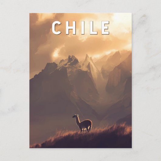 Chile Illustration Travel Art Vintage Briefkaart (Voorkant)